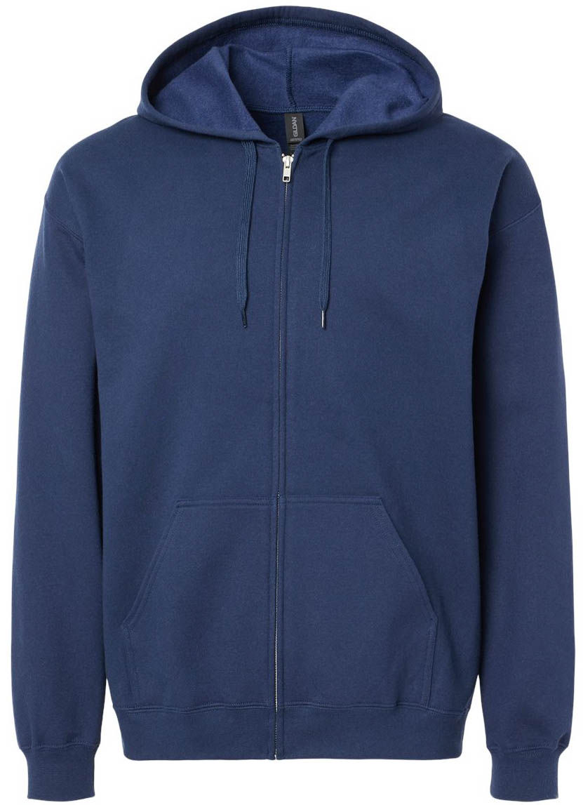 Gildan Unisex Soft Style Full Zip Hooded Sweatshirt in Navy