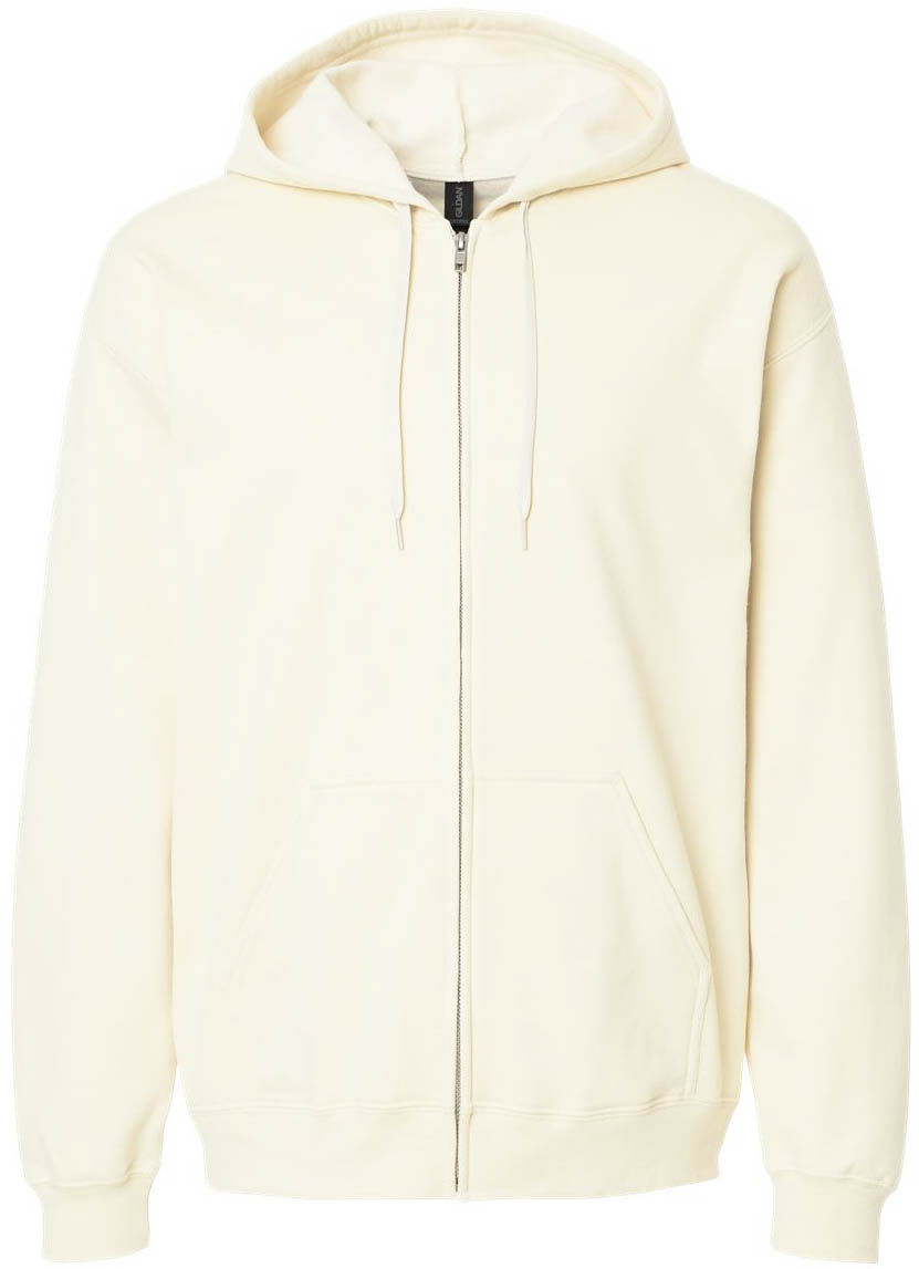 Gildan Unisex Soft Style Full Zip Hooded Sweatshirt in Off White