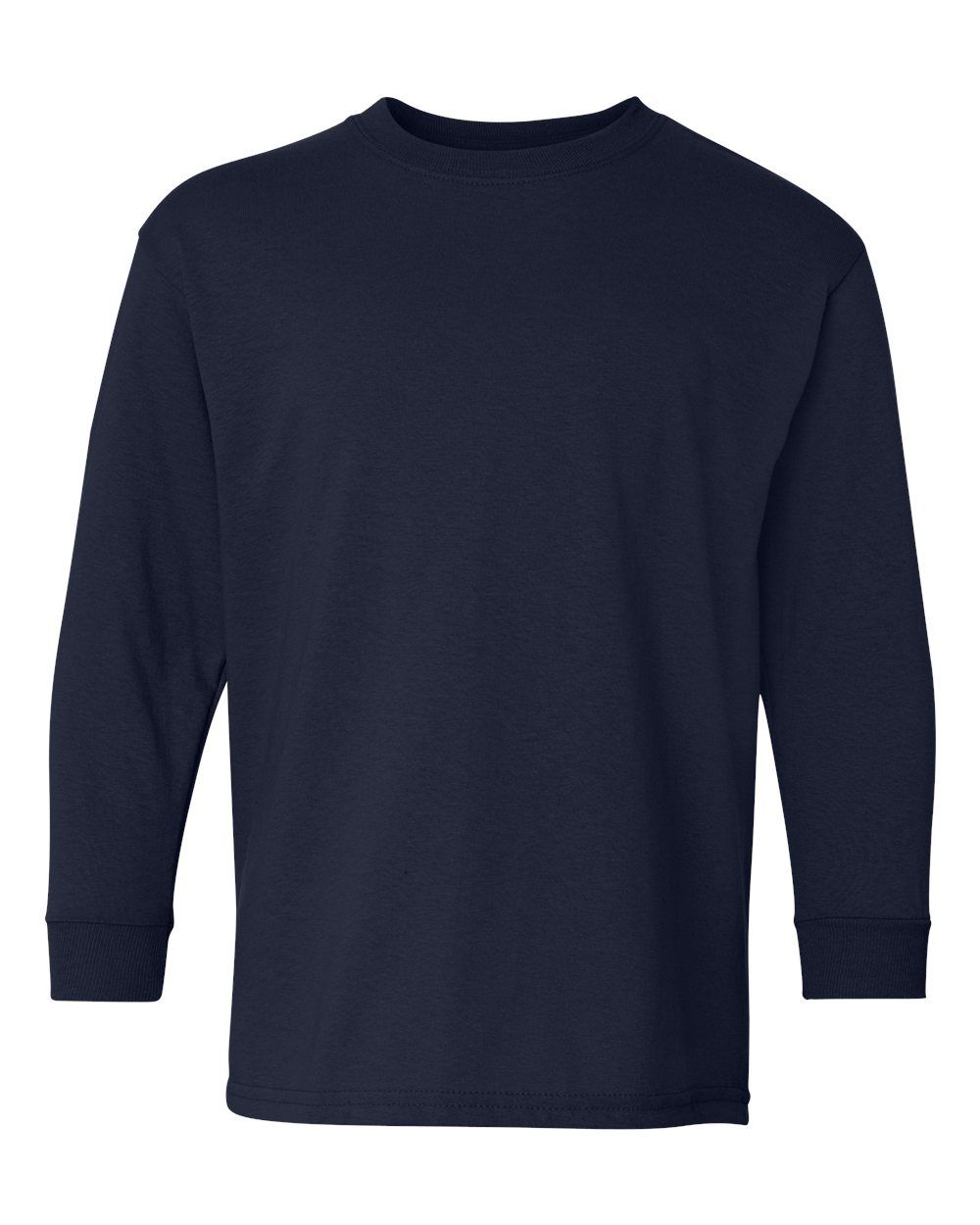 Gildan Youth Heavy Cotton Long Sleeve T Shirt in Navy