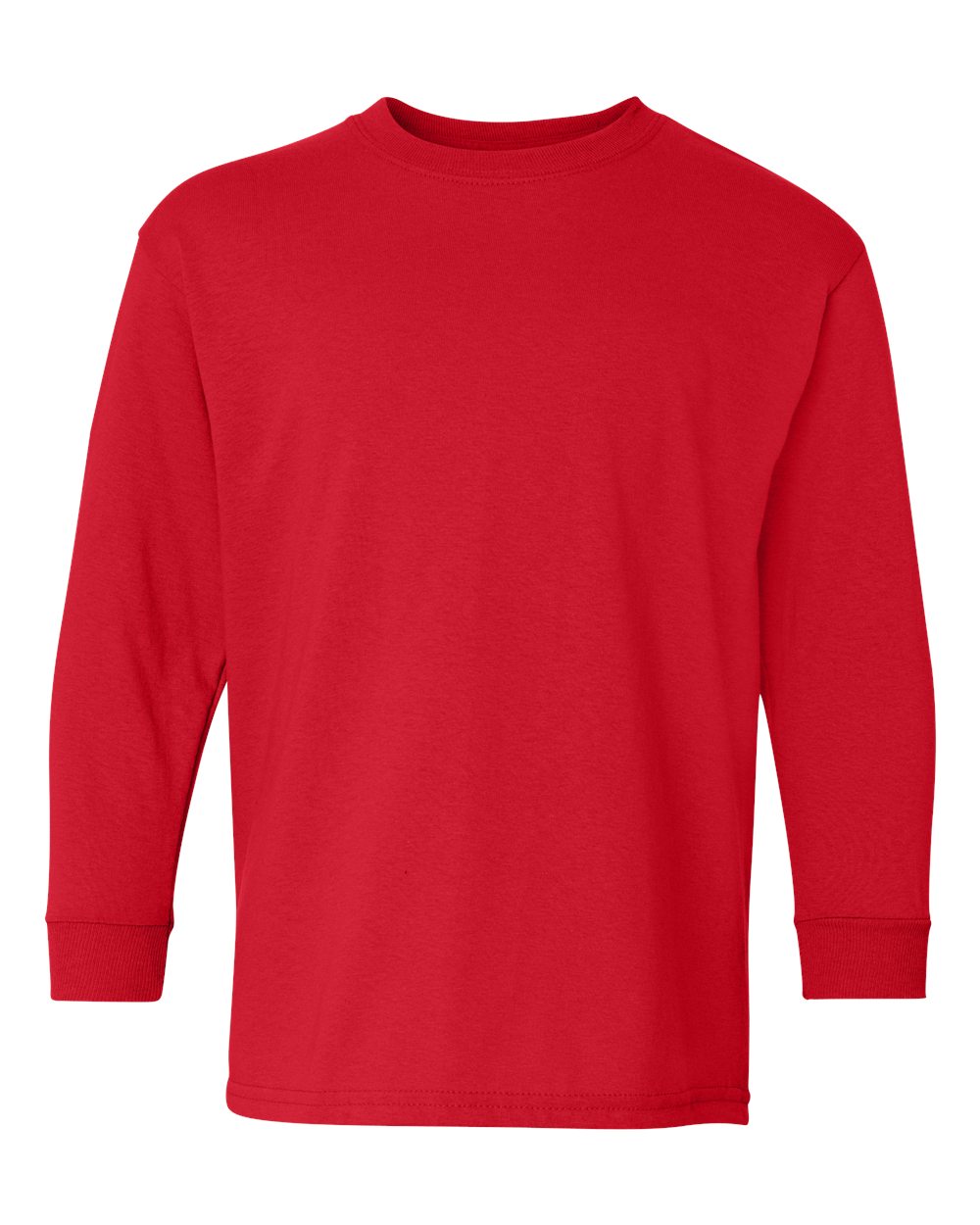 Gildan Youth Heavy Cotton Long Sleeve T Shirt in Red