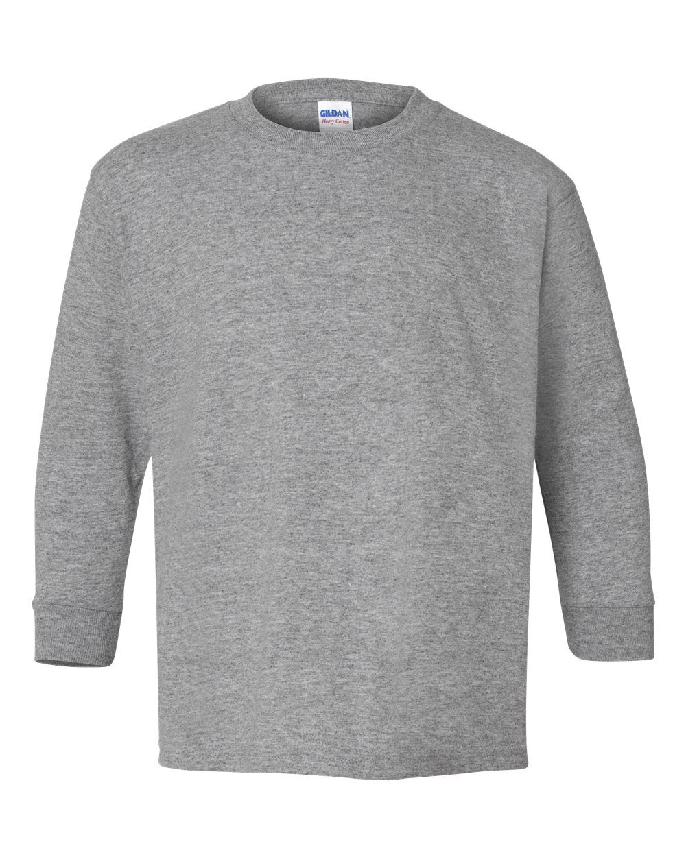 Gildan Youth Heavy Cotton Long Sleeve T Shirt in Sport Grey
