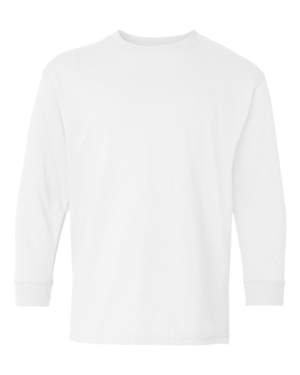 Gildan Youth Heavy Cotton Long Sleeve T Shirt in White