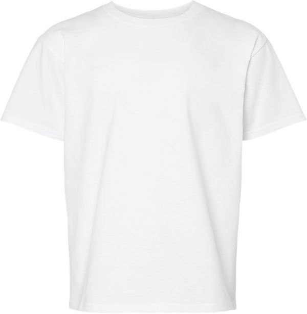 An image of a Custom Gildan Youth Softstyle Midweight T Shirt in White!