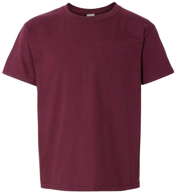 An image of a Custom Gildan Youth Softstyle T Shirt in MAROON!