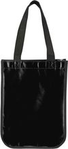 Am image of a Custom Gloss Laminated Non Woven Gift Tote in Black!