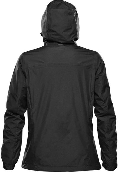 Am image of a Custom Stormtech Womens Olympia Shell in Black!