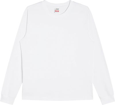 Am image of a Custom Made Blanks Gym Class Longsleeve Tshirt in Ultra White!