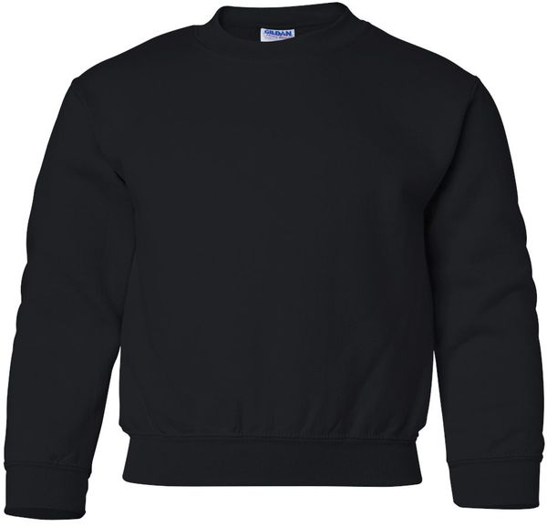 Am image of a Custom Gildan Heavy Blend Youth Sweatshirt in Black!