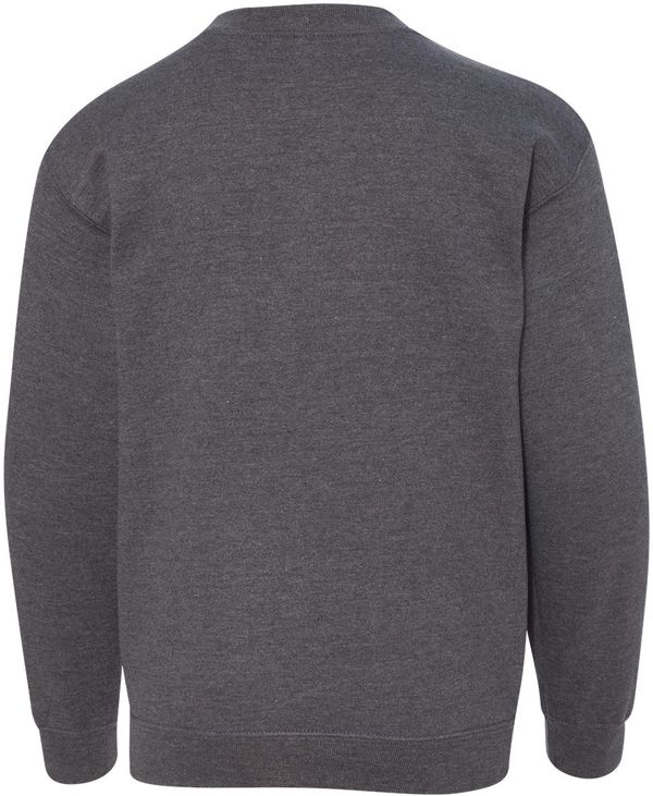 Am image of a Custom Gildan Heavy Blend Youth Sweatshirt in Dark Heather!