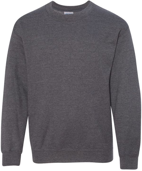 Am image of a Custom Gildan Heavy Blend Youth Sweatshirt in Dark Heather!