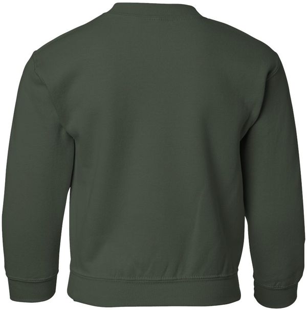 Am image of a Custom Gildan Heavy Blend Youth Sweatshirt in Forest!