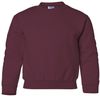Am image of a Custom Gildan Heavy Blend Youth Sweatshirt in Maroon!