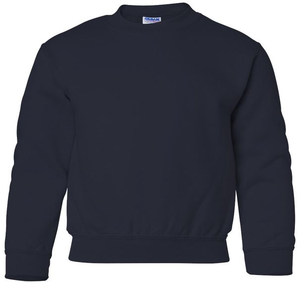 Am image of a Custom Gildan Heavy Blend Youth Sweatshirt in Navy!