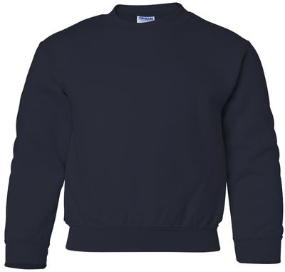 Am image of a Custom Gildan Heavy Blend Youth Sweatshirt in Navy!