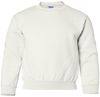 Am image of a Custom Gildan Heavy Blend Youth Sweatshirt in White!