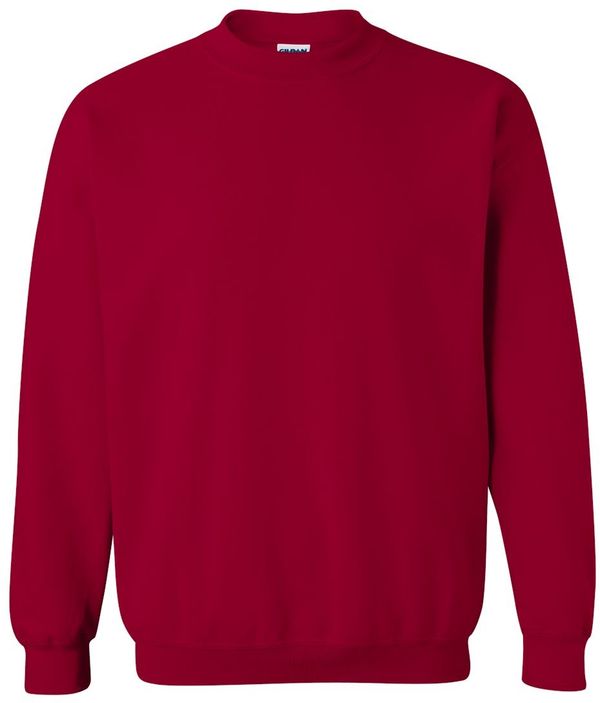Am image of a Custom Gildan Heavy Blend Crewneck Sweatshirt in Cardinal Red!