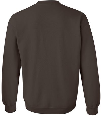 Am image of a Custom Gildan Heavy Blend Crewneck Sweatshirt in Dark Chocolate!