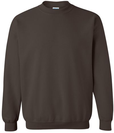 Am image of a Custom Gildan Heavy Blend Crewneck Sweatshirt in Dark Chocolate!