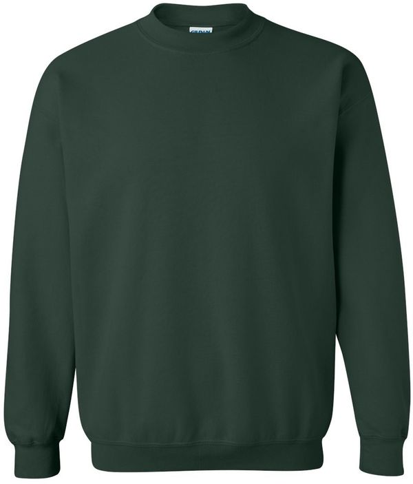An image of a Custom Gildan Heavy Blend Crewneck Sweatshirt in Forest Green!