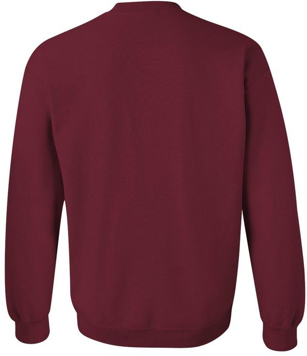 Am image of a Custom Gildan Heavy Blend Crewneck Sweatshirt in Garnet!