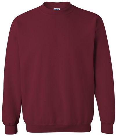 Am image of a Custom Gildan Heavy Blend Crewneck Sweatshirt in Garnet!