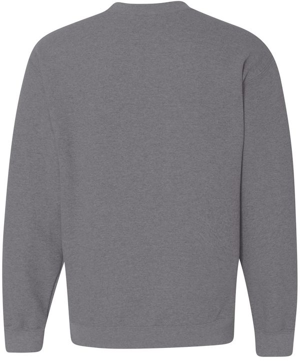 Am image of a Custom Gildan Heavy Blend Crewneck Sweatshirt in Graphite Heather!
