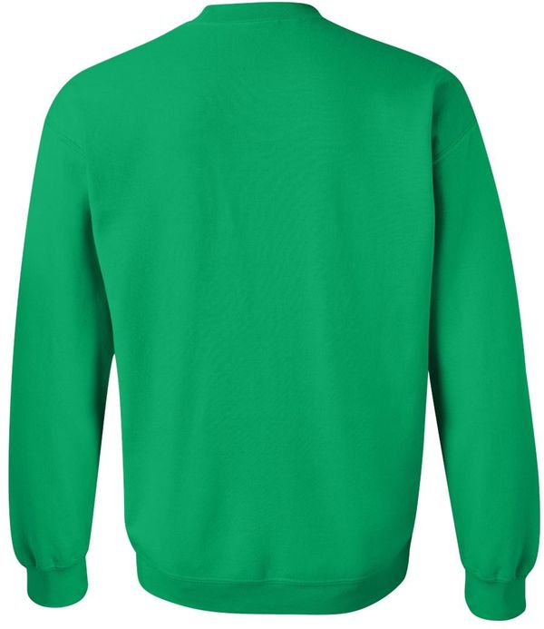 Am image of a Custom Gildan Heavy Blend Crewneck Sweatshirt in Irish Green!