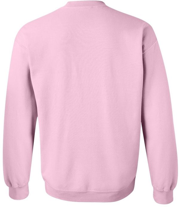 Am image of a Custom Gildan Heavy Blend Crewneck Sweatshirt in Light Pink!