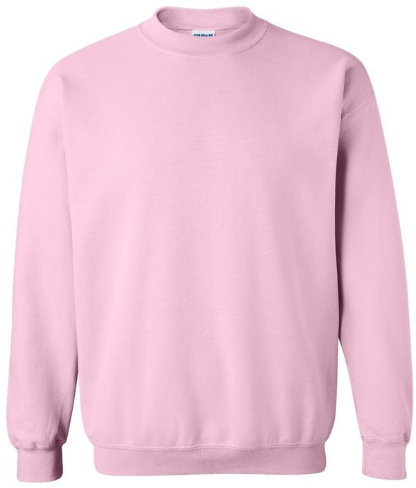 Am image of a Custom Gildan Heavy Blend Crewneck Sweatshirt in Light Pink!