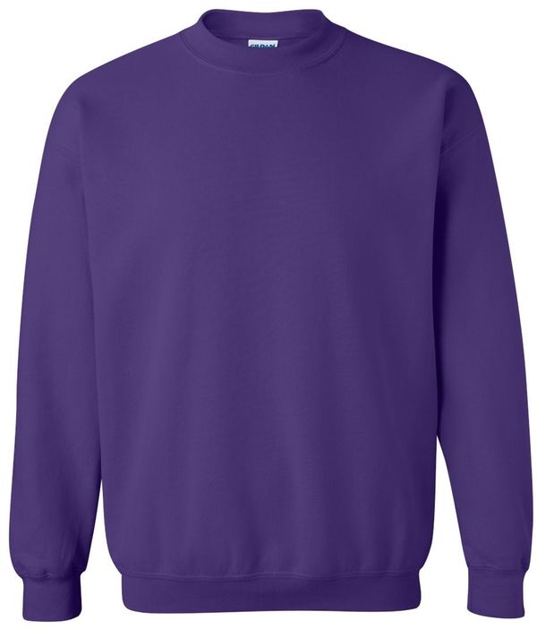 Am image of a Custom Gildan Heavy Blend Crewneck Sweatshirt in Purple!