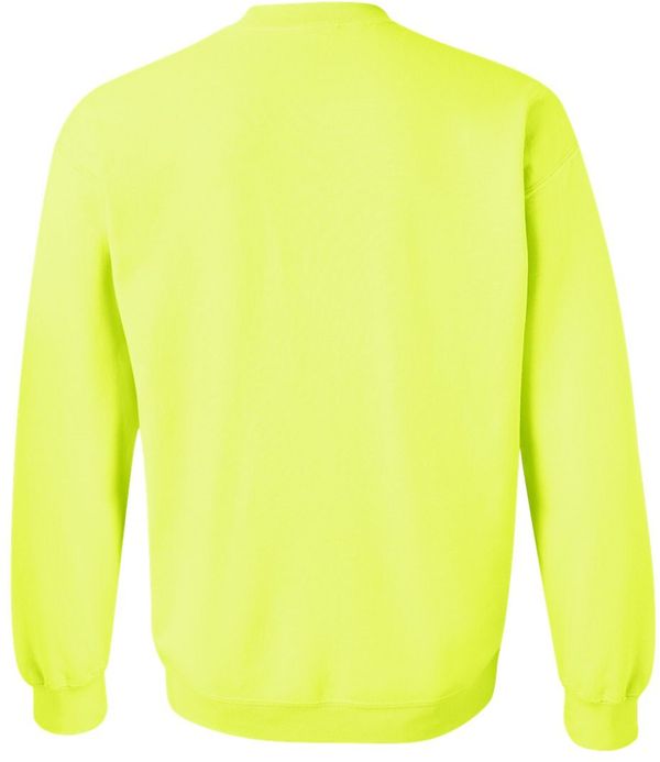 Am image of a Custom Gildan Heavy Blend Crewneck Sweatshirt in Safety Green!