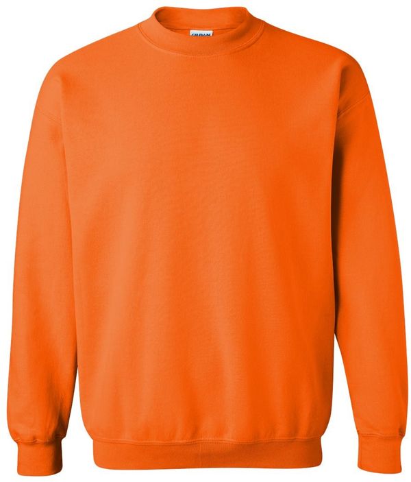 Am image of a Custom Gildan Heavy Blend Crewneck Sweatshirt in Safety Orange!