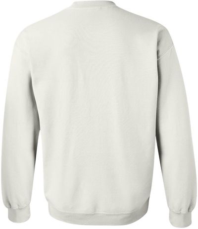 Am image of a Custom Gildan Heavy Blend Crewneck Sweatshirt in White!