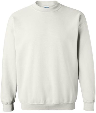 Am image of a Custom Gildan Heavy Blend Crewneck Sweatshirt in White!