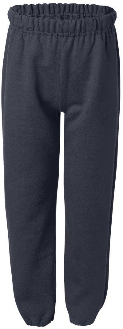 Am image of a Custom Gildan Heavy Blend Youth Sweatpants in Navy!