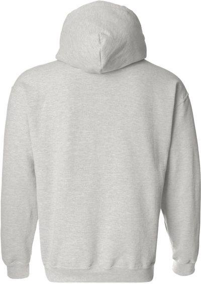 Am image of a Custom Gildan Heavy Blend Hooded Sweatshirt in Ash Grey!