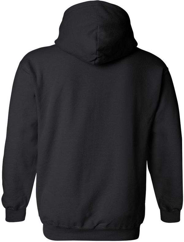 Am image of a Custom Gildan Heavy Blend Hooded Sweatshirt in Black!