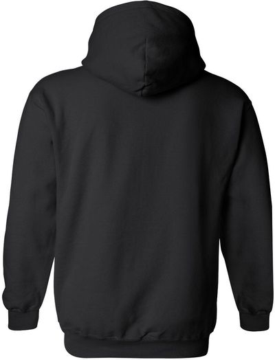 Am image of a Custom Gildan Heavy Blend Hooded Sweatshirt in Black!