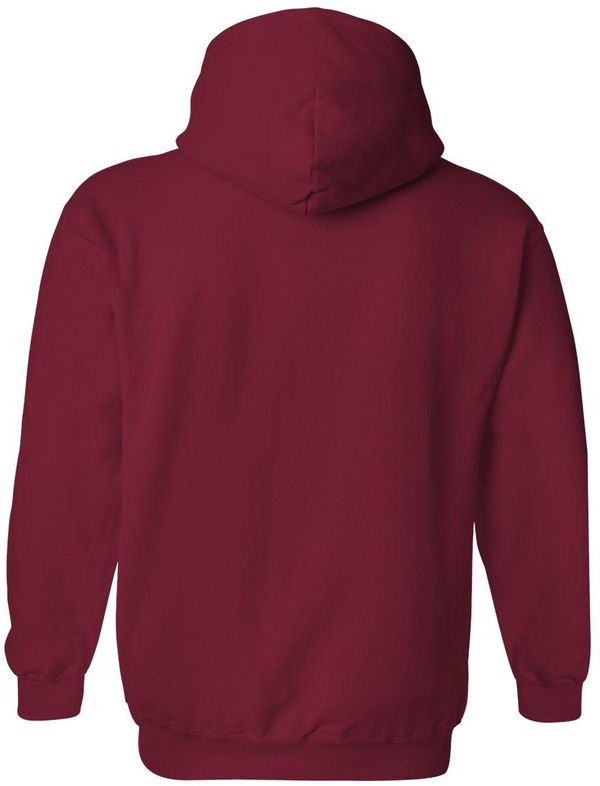 Am image of a Custom Gildan Heavy Blend Hooded Sweatshirt in Cardinal Red!