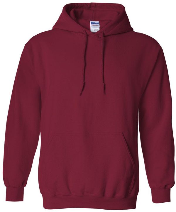 Am image of a Custom Gildan Heavy Blend Hooded Sweatshirt in Cardinal Red!