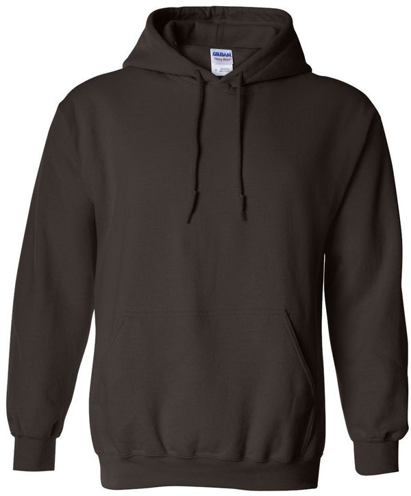 Am image of a Custom Gildan Heavy Blend Hooded Sweatshirt in Dark Chocolate!