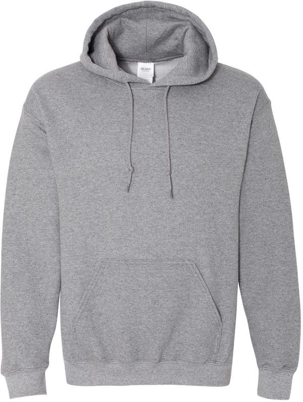 An image of a Custom Gildan Heavy Blend Hooded Sweatshirt in Graphite Heather!
