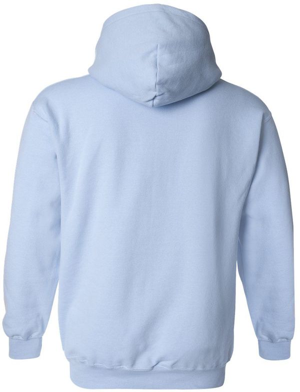 Am image of a Custom Gildan Heavy Blend Hooded Sweatshirt in Light Blue!
