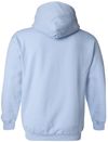 Am image of a Custom Gildan Heavy Blend Hooded Sweatshirt in Light Blue!