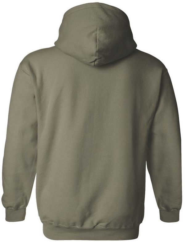 An image of a Custom Gildan Heavy Blend Hooded Sweatshirt in Military Green!