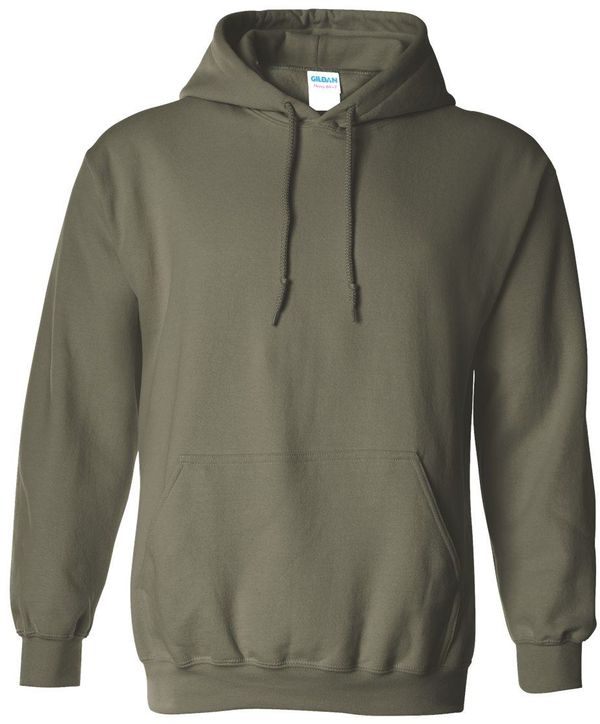 An image of a Custom Gildan Heavy Blend Hooded Sweatshirt in Military Green!