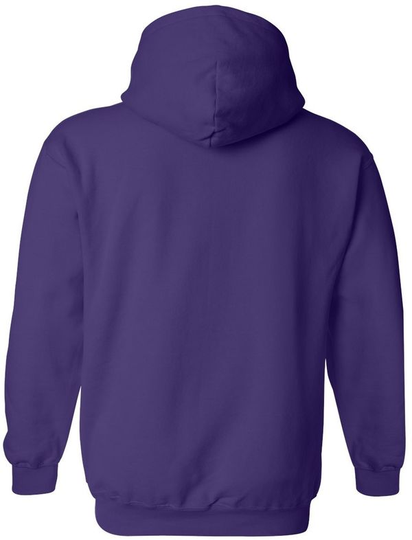 Am image of a Custom Gildan Heavy Blend Hooded Sweatshirt in Purple!
