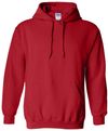 Am image of a Custom Gildan Heavy Blend Hooded Sweatshirt in Red!