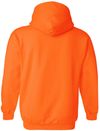 An image of a Custom Gildan Heavy Blend Hooded Sweatshirt in Safety Orange!