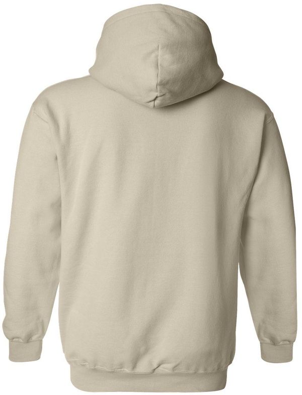 Am image of a Custom Gildan Heavy Blend Hooded Sweatshirt in Sand!